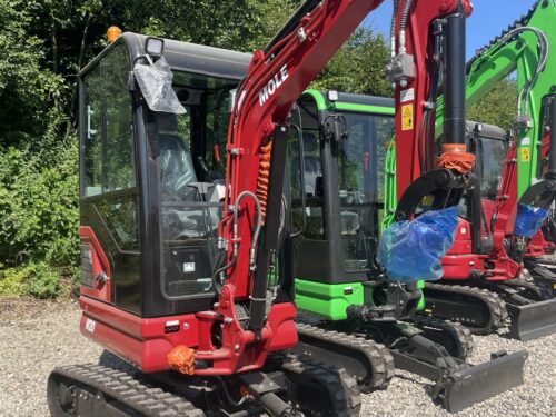 Mole M20 Minigraver. Yanmar motor stage V Egenvægt 2000kg LED Lyspakke 2 speed undervogn med autospeed 2 dobbeltvirkende udtag Affjedret sæde